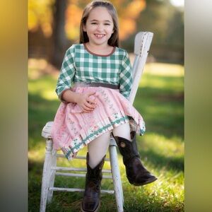 Wildflowers  Betsy Dress EUC Pocketful Of Wonder Sheer Overlay Size 10